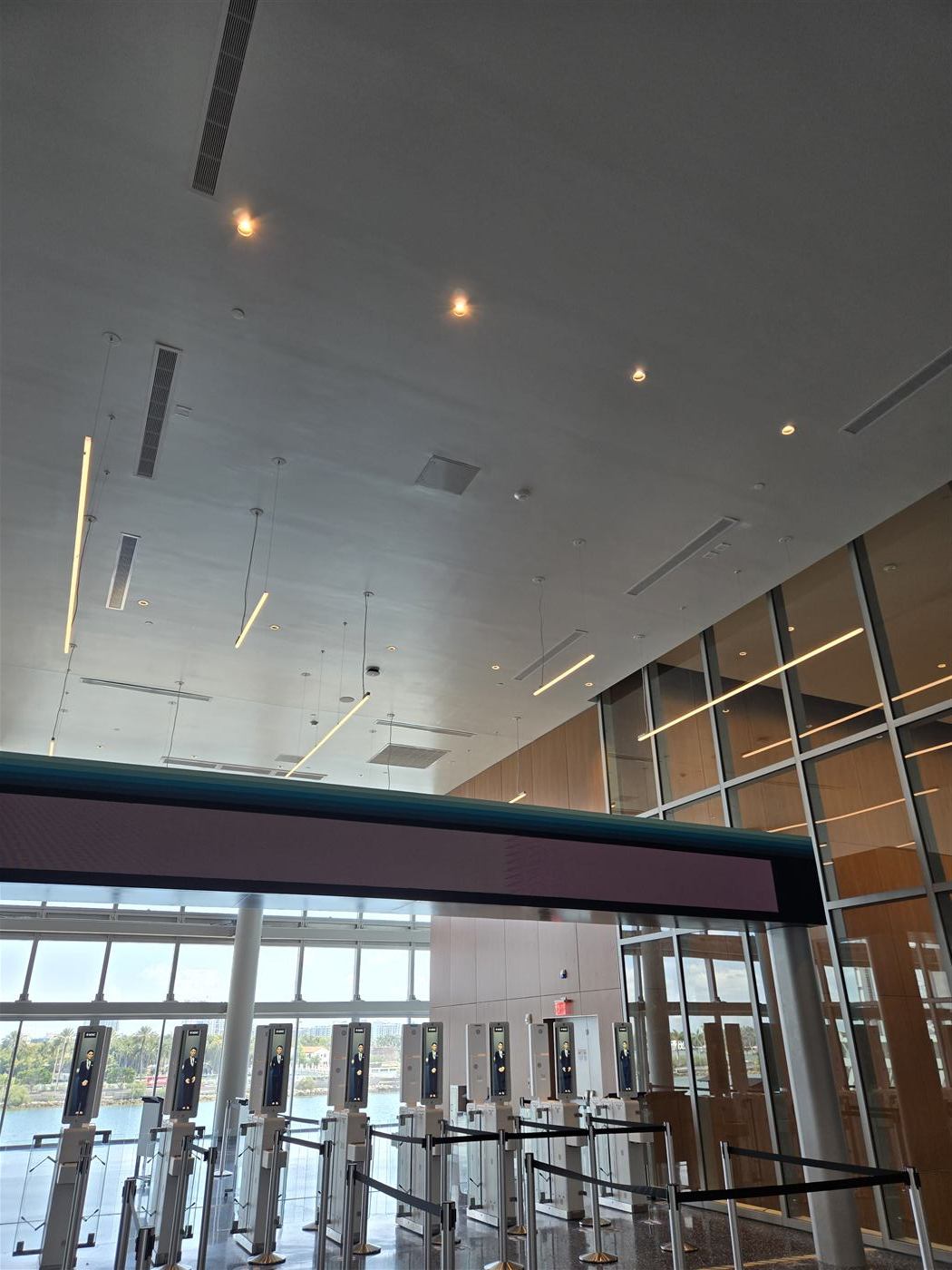 Commercial lighting installation in a large venue