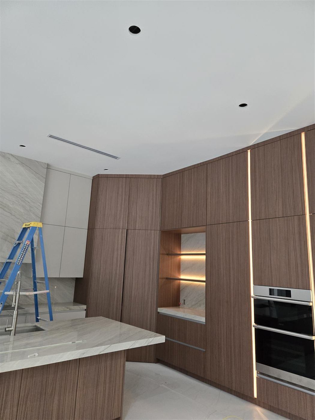 Luxury residential interior with recessed lighting